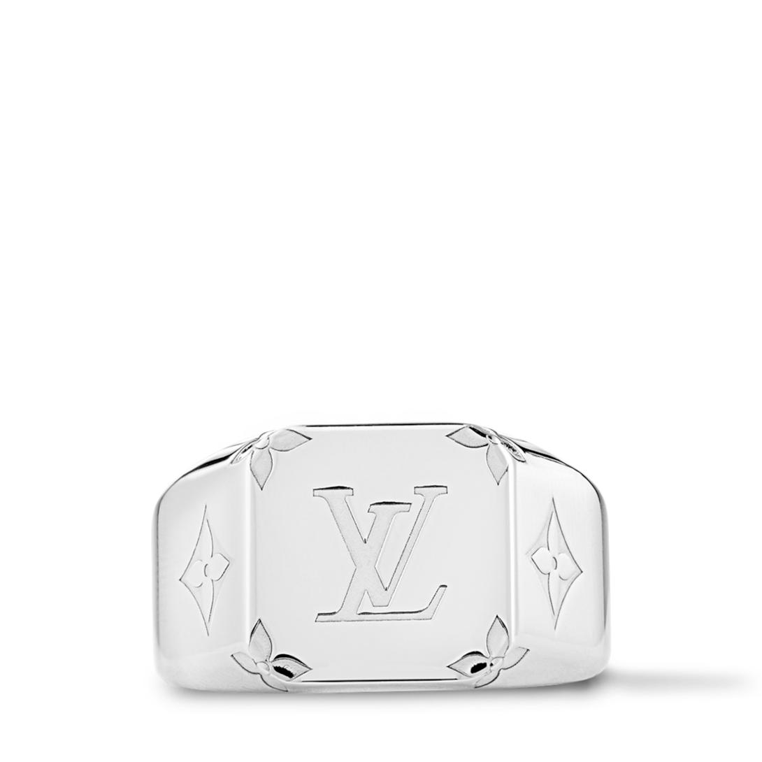 【SALE】LOUIS VUITTON/MY LV RING/マイ LV リング/Silver＆Gold LOUIS VUITTON Ring Signet Monogram M Size Silver Men's